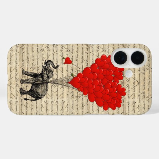 Romantisch olifantenhart Case-Mate iPhone case (Achterkant (horizontaal))