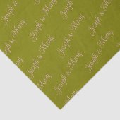 Romantisch Olijfgroen & Stof Roze Script Bruiloft  Tissuepapier (Detail)