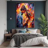 Romantisch Omarm Expressionisme Abstracte Liefde K Poster