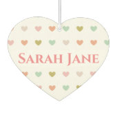 Romantisch ontwerp met harten en beide namen luchtverfrisser (Voorkant)