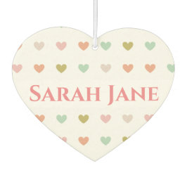 Romantisch ontwerp met harten en beide namen luchtverfrisser