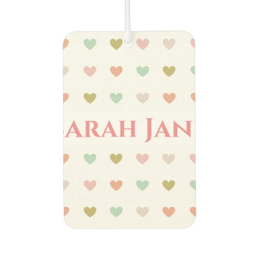 Romantisch ontwerp met harten en beide namen luchtverfrisser (Voorkant)