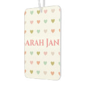 Romantisch ontwerp met harten en beide namen luchtverfrisser (Links)