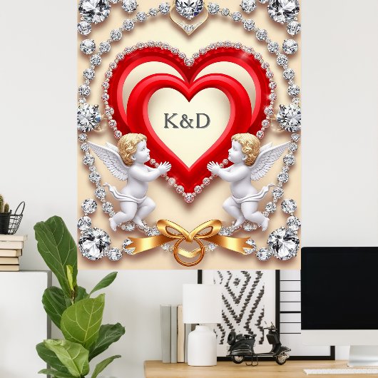 Romantisch ontwerp poster (Thuiskantoor)