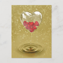 Romantisch ontwerp voor het hart van glas briefkaart