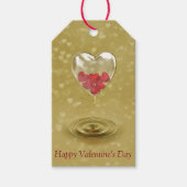 Romantisch ontwerp voor het hart van glas cadeaulabel (Voorkant)