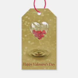 Romantisch ontwerp voor het hart van glas cadeaulabel