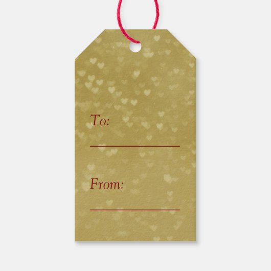 Romantisch ontwerp voor het hart van glas cadeaulabel (Achterkant)