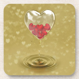 Romantisch ontwerp voor het hart van glas drankjes onderzetter