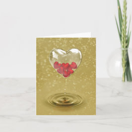 Romantisch ontwerp voor het hart van glas feestdagen kaart