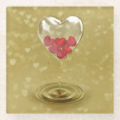 Romantisch ontwerp voor het hart van glas glazen onderzetter (Voorkant)