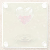 Romantisch ontwerp voor het hart van glas glazen onderzetter (Achterkant)