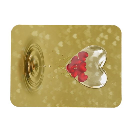 Romantisch ontwerp voor het hart van glas magneet (Horizontaal)