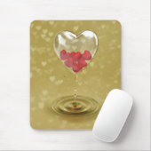 Romantisch ontwerp voor het hart van glas muismat (Met muis)
