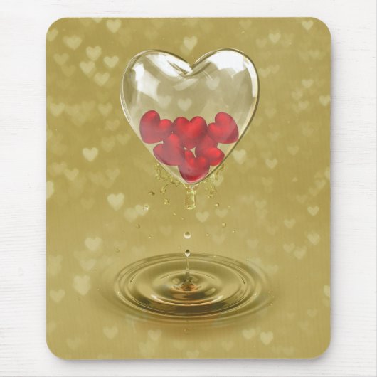 Romantisch ontwerp voor het hart van glas muismat (Voorkant)