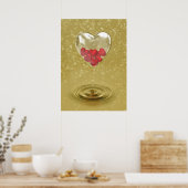 Romantisch ontwerp voor het hart van glas poster (Keuken)