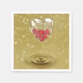 Romantisch ontwerp voor het hart van glas servetten (Voorkant)