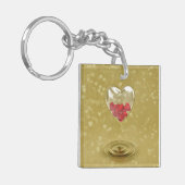 Romantisch ontwerp voor het hart van glas sleutelhanger (Voorkant Links)