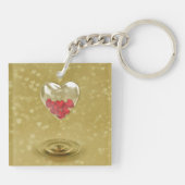 Romantisch ontwerp voor het hart van glas sleutelhanger (Achterkant)