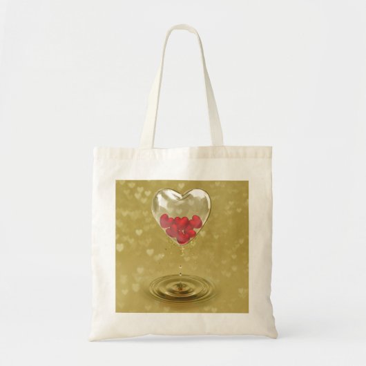 Romantisch ontwerp voor het hart van glas tote bag (Voorkant)