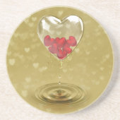 Romantisch ontwerp voor het hart van glas zandsteen onderzetter (Voorkant)