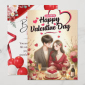 Romantisch ontwerp voor het perfecte liefdesgesche kaart (Voorkant / Achterkant)