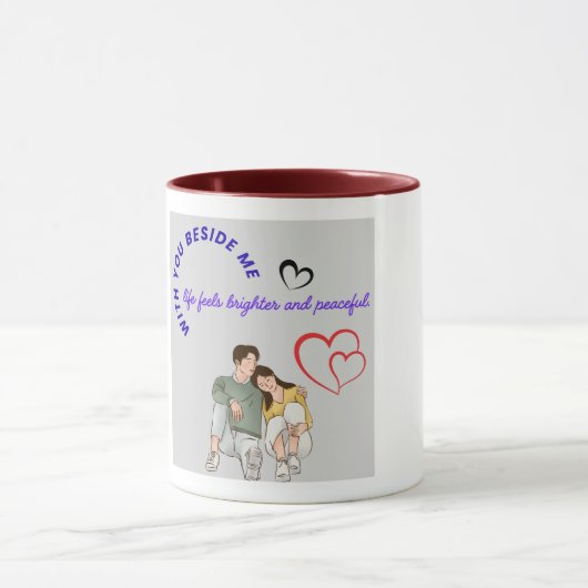 Romantisch Ontwerp voor Liefdesbeker Mok (Midden)