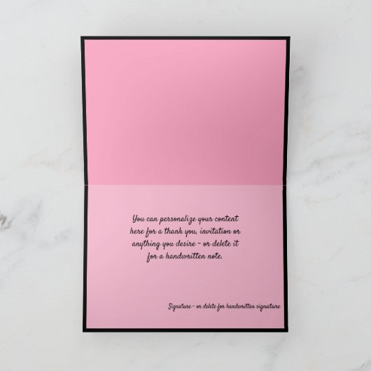 Romantisch ontwerp voor zwart en roze snowflake kaart (Binnen)