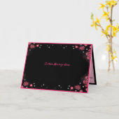 Romantisch ontwerp voor zwart en roze snowflake kaart (Gele Bloem)