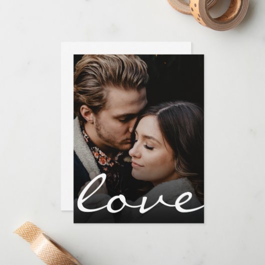 Romantisch op maat gemaakte liefdesscript Maak het Notitiekaartje (Voorkant / Achterkant in situ)