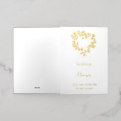 Romantisch Open Bloemen Hart Liefde Folie Wenskaart (Buiten Laag)