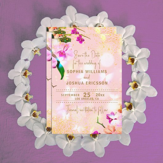 Romantisch orchideeboeket Elegant Klasse Trouwen Save The Date