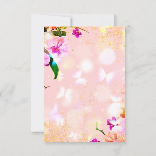 Romantisch Orchideeën Boeket Elegante Klasse Trouw Save The Date (Achterkant)