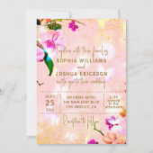 Romantisch orchideeënboeket Elegant Klasse Trouwfe Kaart (Voorkant)