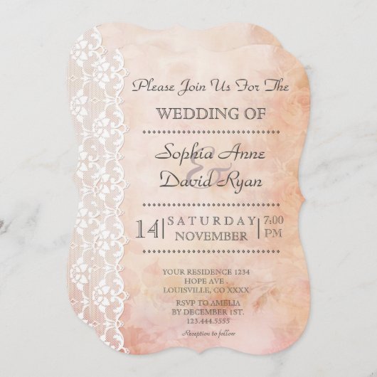 Romantisch oud papier met Rozen en oorkonde Kaart (Voorkant / Achterkant)