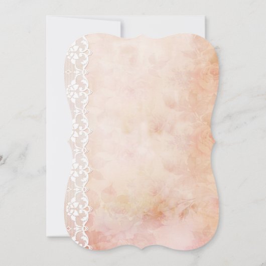 Romantisch oud papier met Rozen en oorkonde Kaart (Achterkant)