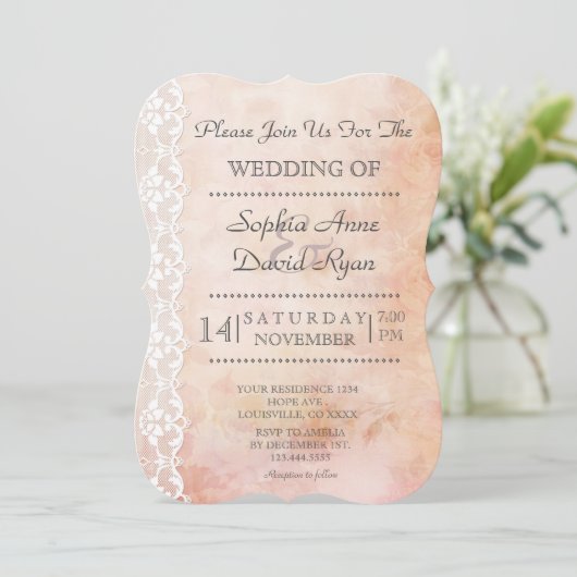 Romantisch oud papier met Rozen en oorkonde Kaart (Staand voorkant)