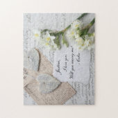 Romantisch oud script, harten, bloemen voorstel legpuzzel (Verticaal)