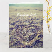 Romantisch oversized wenskaart Hart in het zand Kaart (Gele Bloem)