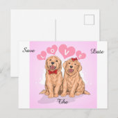 Romantisch paar aankondigingskaart (Voorkant / Achterkant)