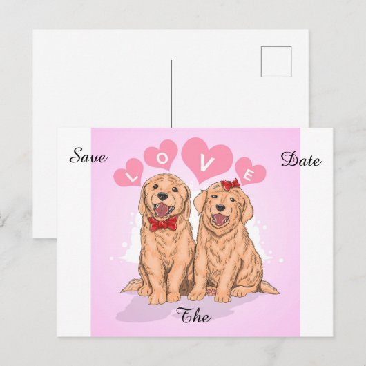 Romantisch paar aankondigingskaart (Voorkant / Achterkant)