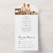 Romantisch paar all in one uitnodiging (Binnen)