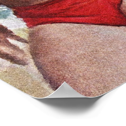 Romantisch paar bij het  pulp Hoesje van de strand Poster (Hoek)