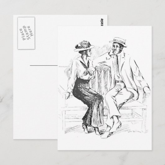 Romantisch paar briefkaart (Voorkant / Achterkant)