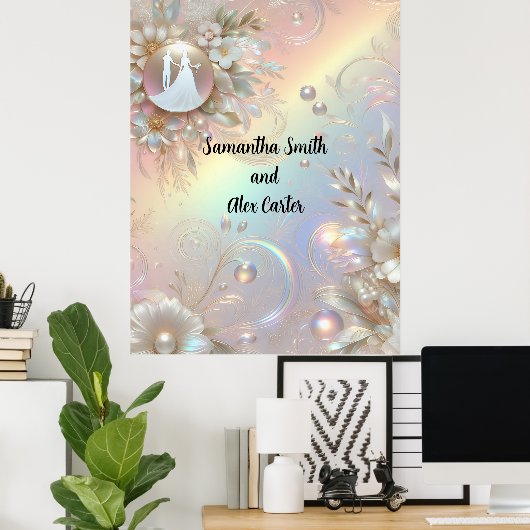 Romantisch paar bruiloft poster (Thuiskantoor)