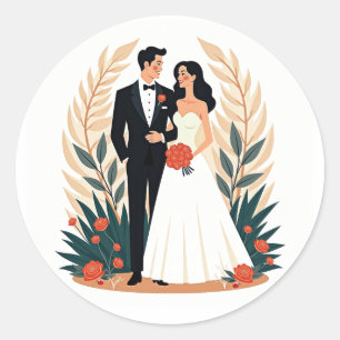 Romantisch paar bruiloft Sticker