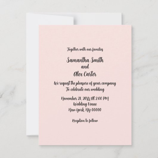 Romantisch paar bruiloft uitnodiging (Achterkant)