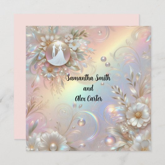 Romantisch paar bruiloft uitnodiging (Voorkant / Achterkant)