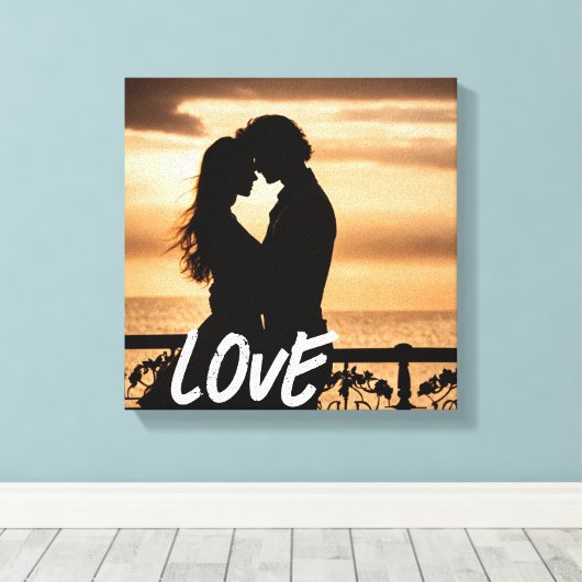 Romantisch paar canvas print (Insitu (Houten vloer))