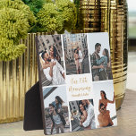 Romantisch paar Collage Jubileum Custom Photo Fotoplaat<br><div class="desc">Chique aanpasbare foto plaque collage voor uw man,  vrouw,  vriendin of vriend op uw feest van de liefde. Voeg 6 van je favoriete relatie-,  verloving- of trouwfoto's toe en bestel als een romantisch cadeau voor je partner. Een mooie gepersonaliseerde print vol herinneringen.</div>